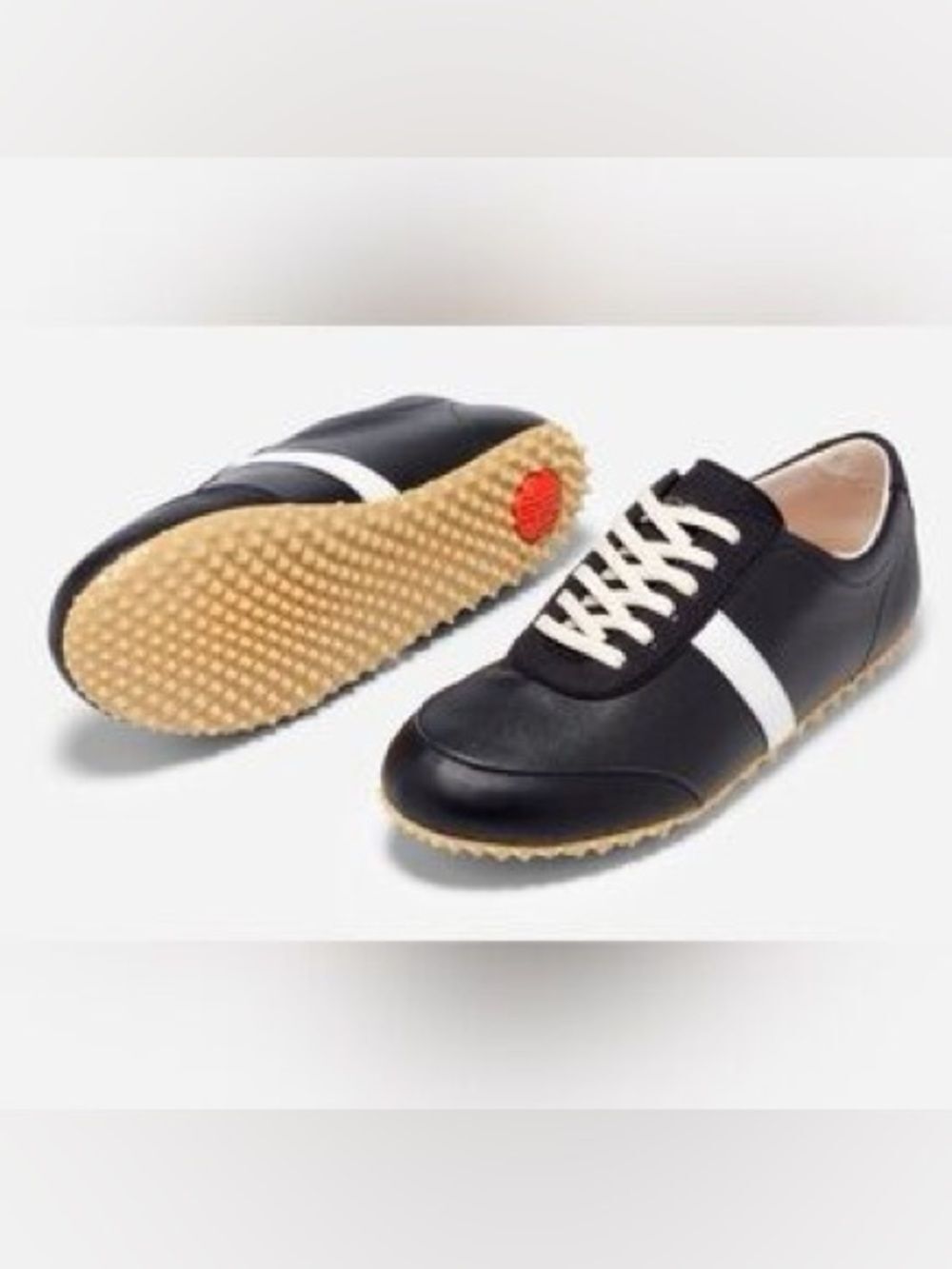 Plae Black Lace-Up Sneakers with White Stripe 9W/7.5M